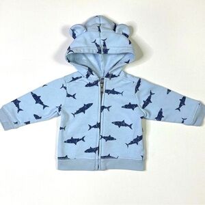 Old Navy Light Blue Shark Pattern Hoodie